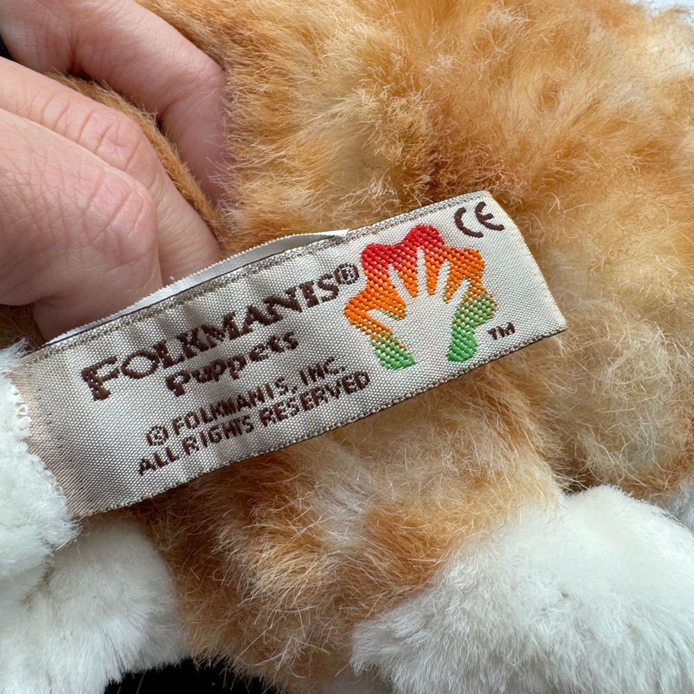 Folkmanis Orange Tabby Kitten Hand Puppet Plush Toy Orange White Ginger Cat 2845 - Picture 4 of 7
